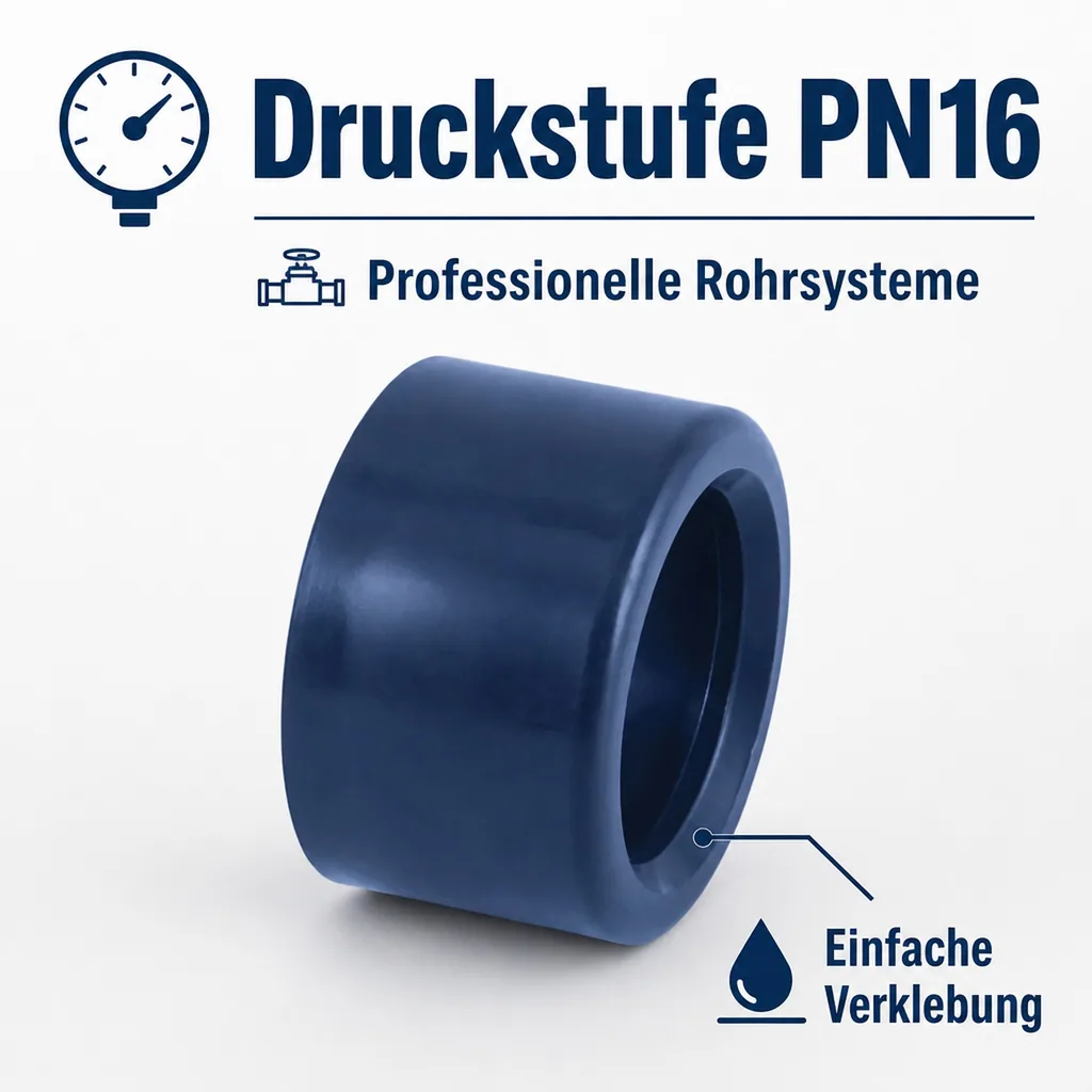 PVC - U Reduktion kurz 63 mm x 32 mm PN16