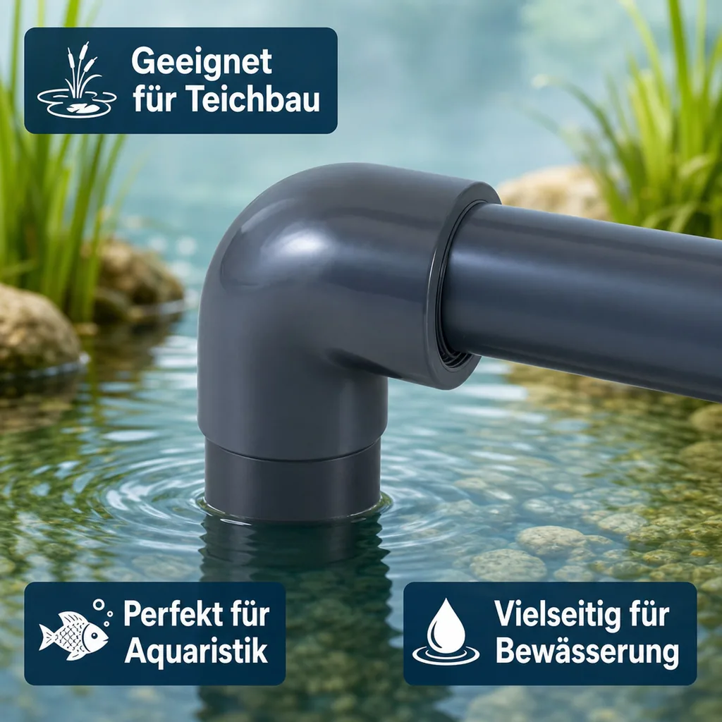 PVC Winkel 90 Grad, PVC-U Winkel, 1 Zoll IG, PN10