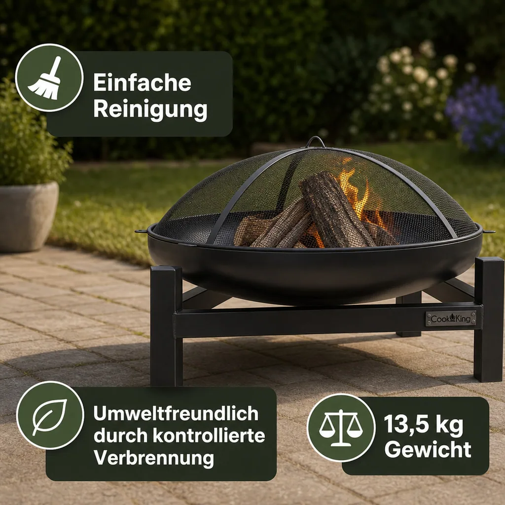 Feuerschale, Garten, 60 cm aus Stahl