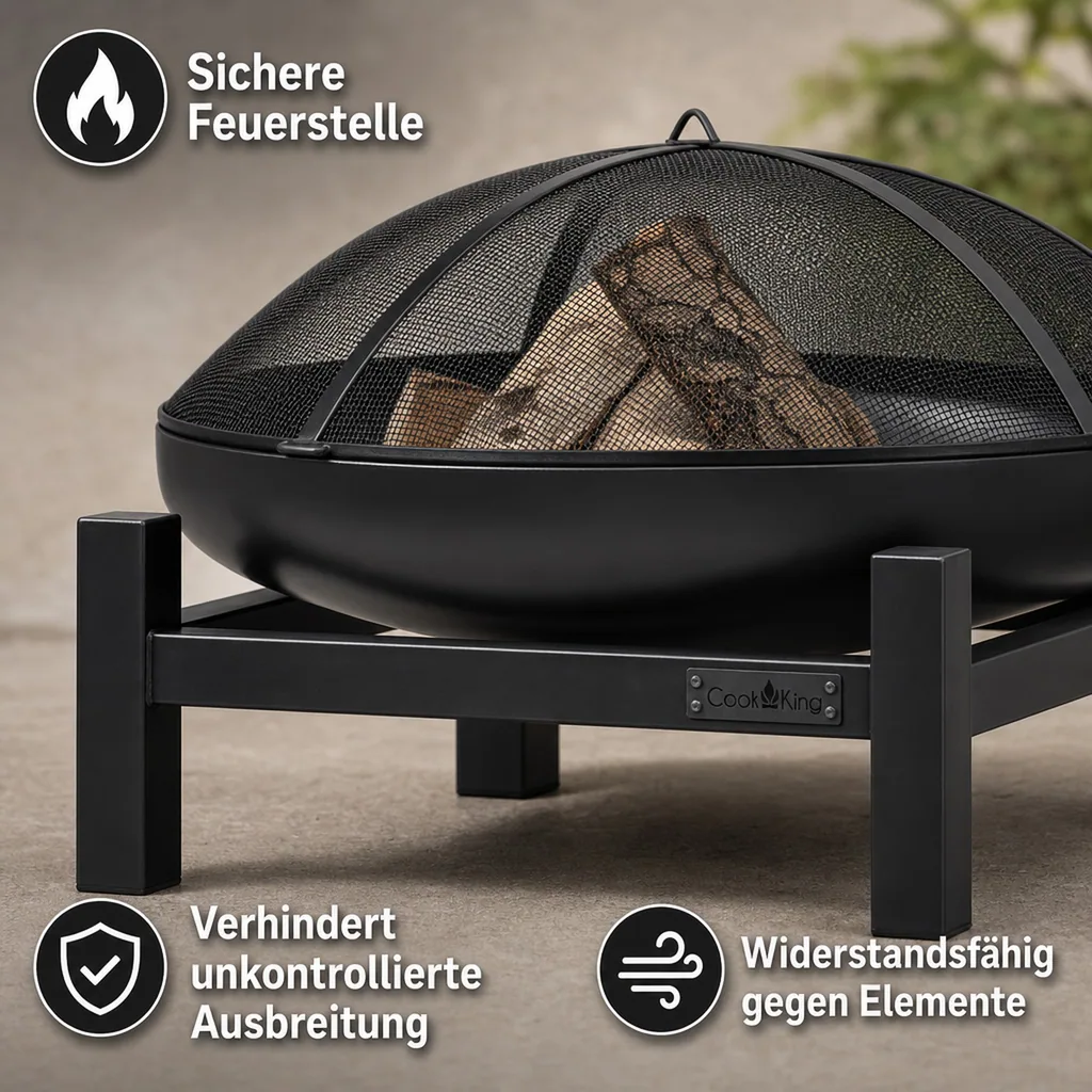 Feuerschale, Garten, 60 cm aus Stahl