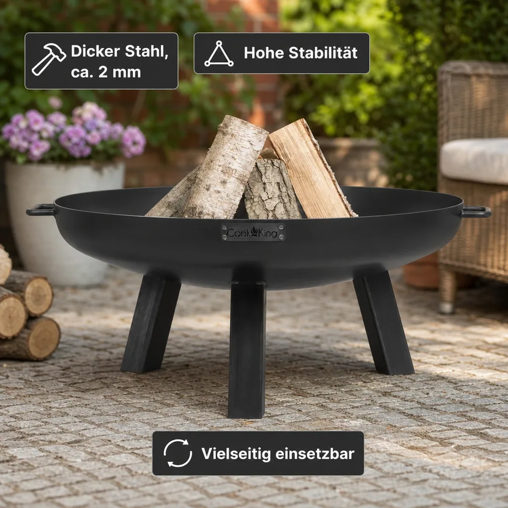 Feuerschale, Garten, 60 cm, Stahl Feuerschale