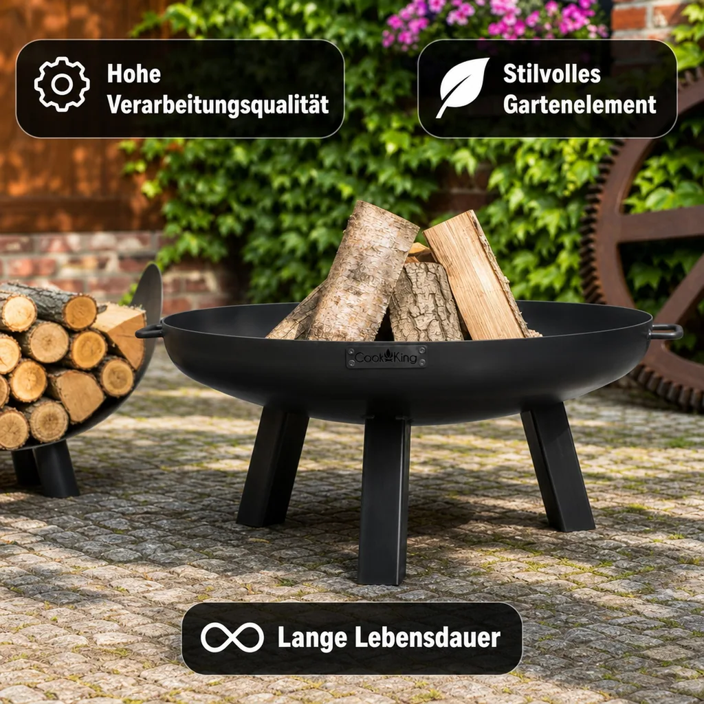 Feuerschale, Garten, 60 cm, Stahl Feuerschale