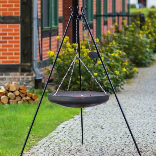 Feuer Wok, Wok Dreibein, 60 cm, Naturstahl, Outdoor Kochset