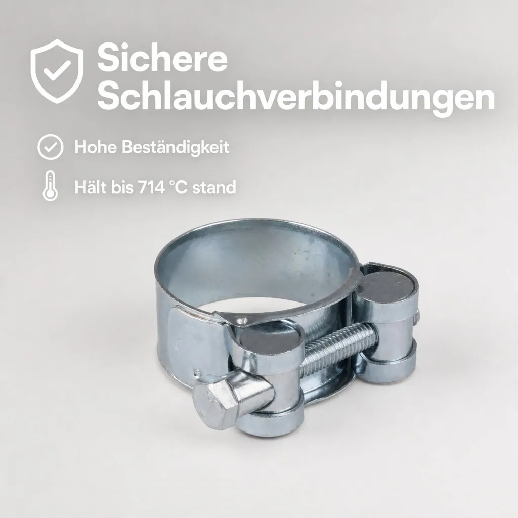 Schlauchschellen 19-21mm, Spannbackenschellen, verzinkt, Gelenkbolzenschellen