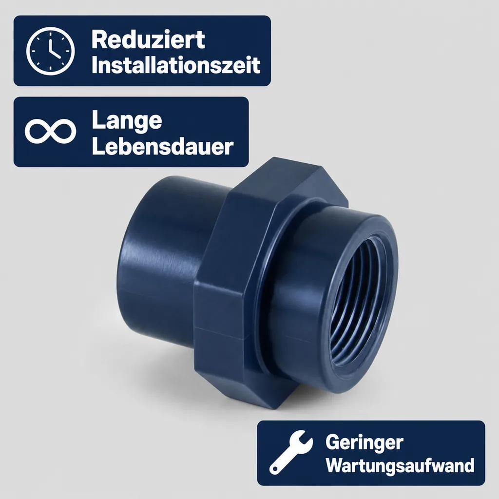 PVC Fitting, Übergangsmuffe PVC-U, 25-20 mm x 3/4"