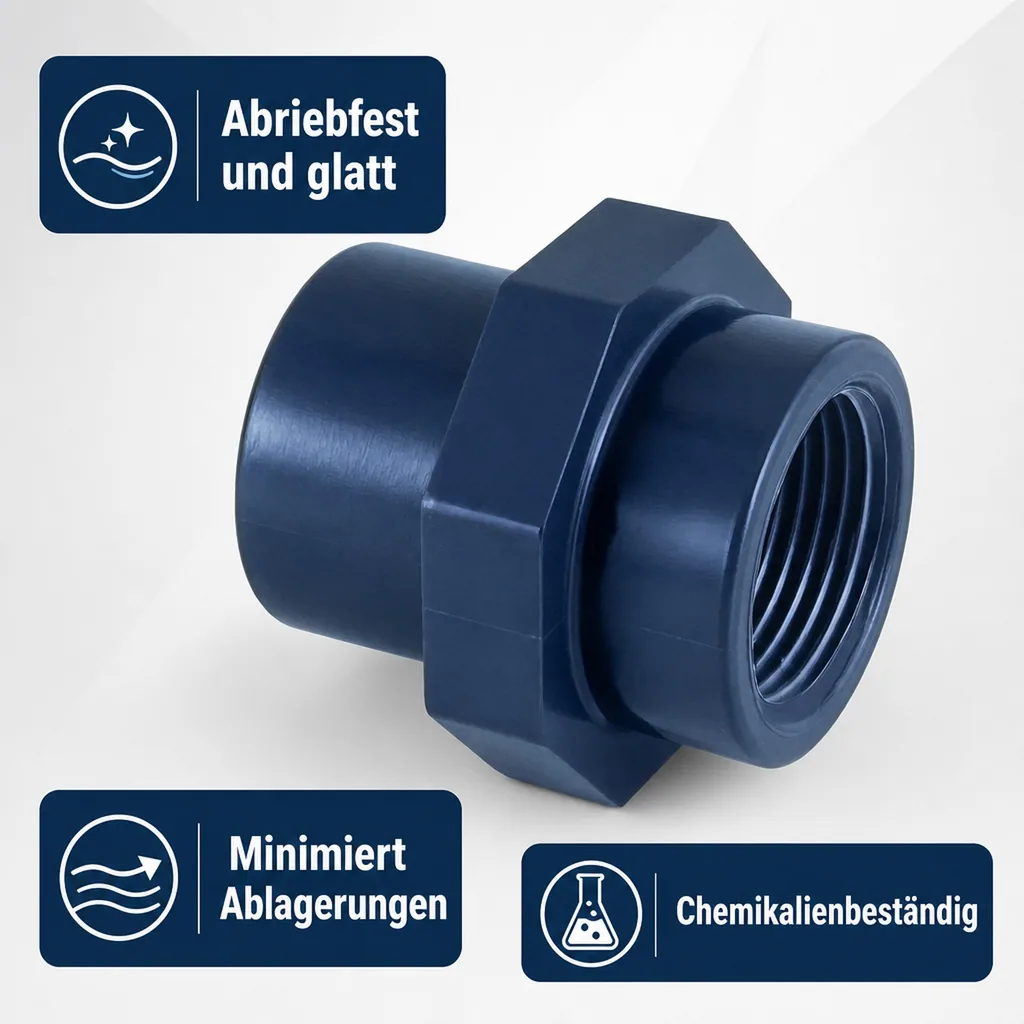 PVC Fitting, Übergangsmuffe 50-40mm, 1 1/4" IG