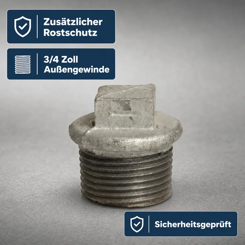 Gewindefitting Temperguss Stopfen 3/4 Zoll AG