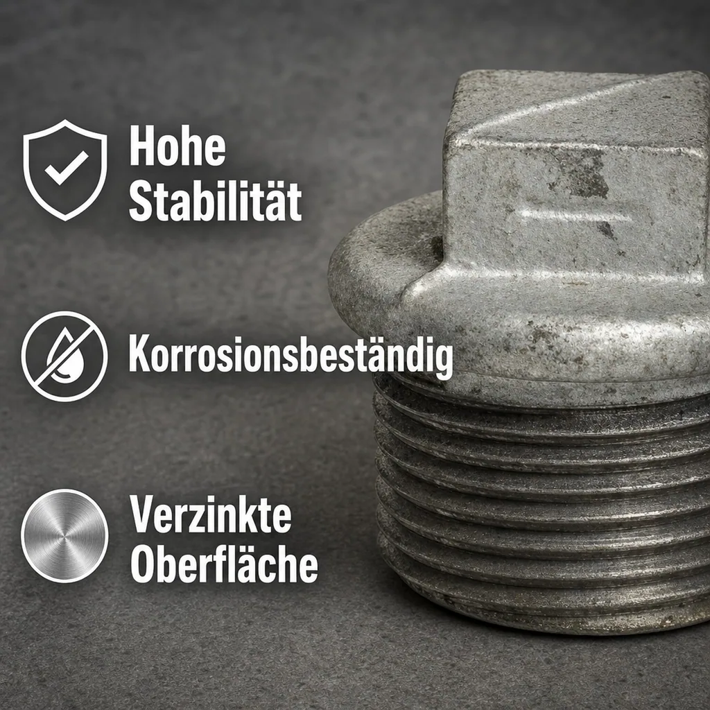 Gewindefitting Temperguss Stopfen 3/4 Zoll AG