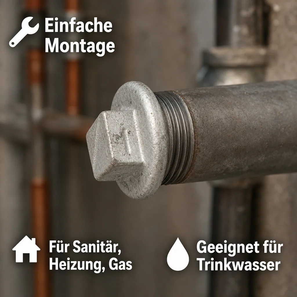 Gewindefitting Temperguss Stopfen 3/4 Zoll AG