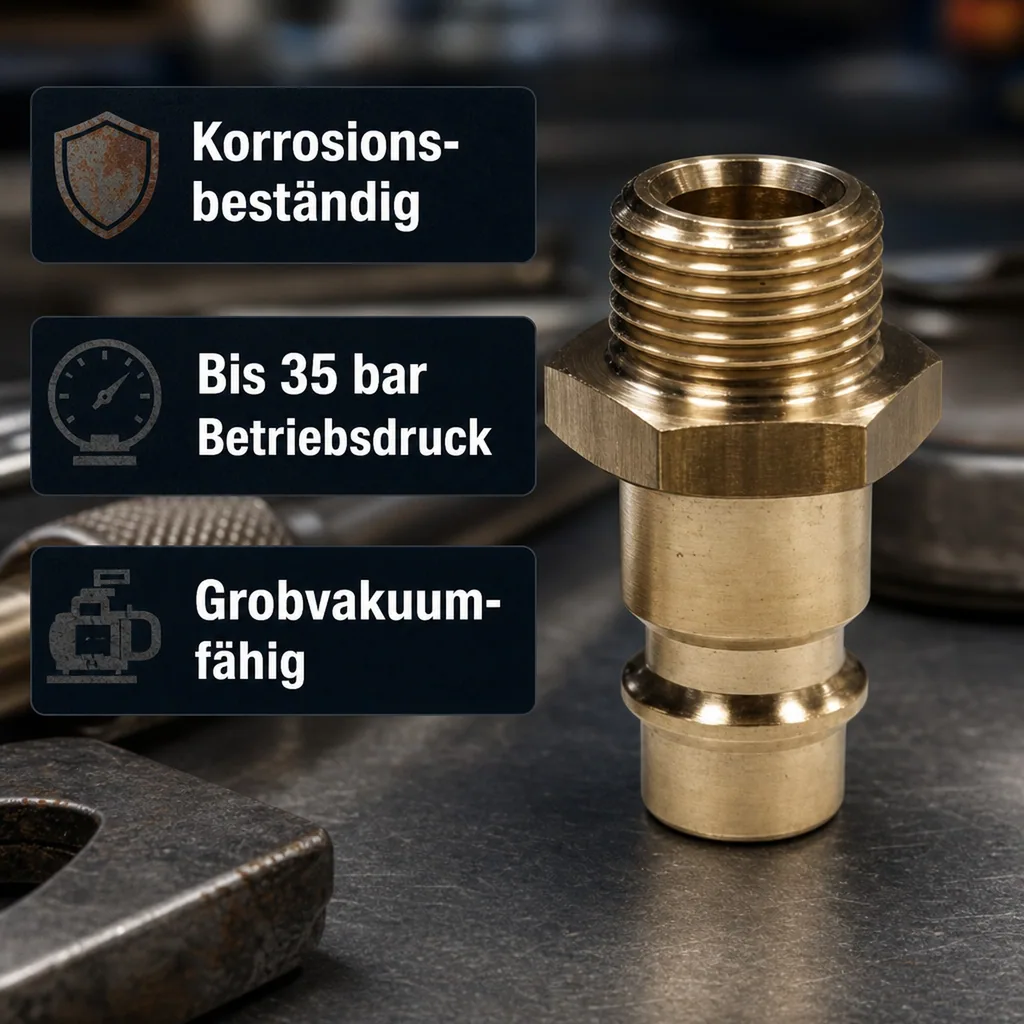Druckluftkupplung, Druckluft Stecker 1/4 Zoll Aussengewinde