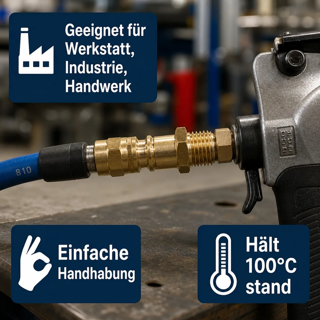 Druckluftkupplung, Druckluft Stecker 1/4 Zoll Aussengewinde