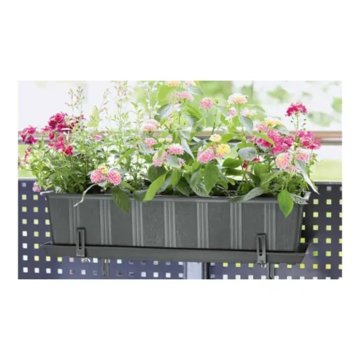Blumenkasten 100 cm, anthrazit, Kunststoff, Balkon