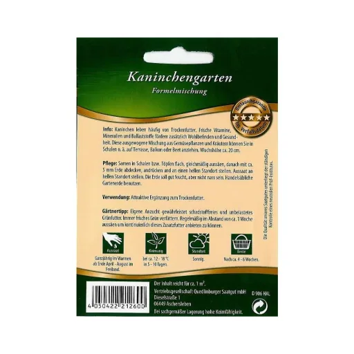 Kaninchenfutter, Kaninchen Garten, Kaninchen Grünfutter Saatmischung