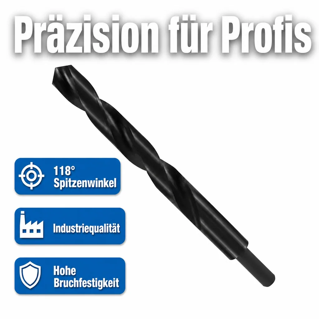 Spiralbohrer DIN 338, HSS Bohrer 17,5mm, reduzierter Schaft