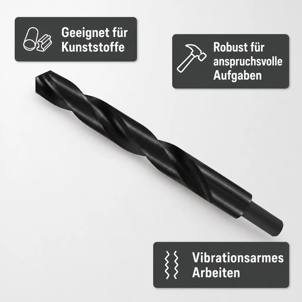 Spiralbohrer DIN 338, HSS Bohrer 17,5mm, reduzierter Schaft