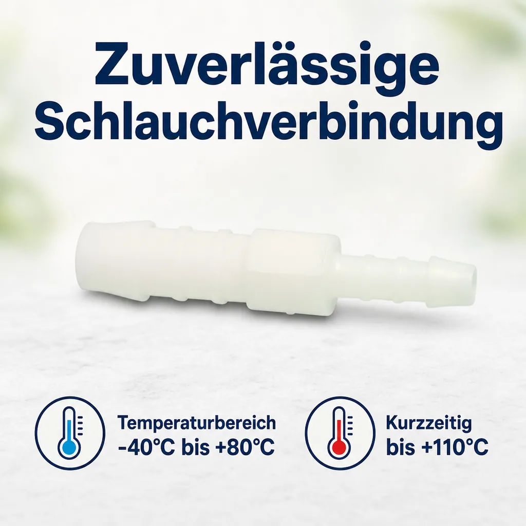 Schlauchverbinder, Kunststoff, reduziert, 8 mm x 4 mm