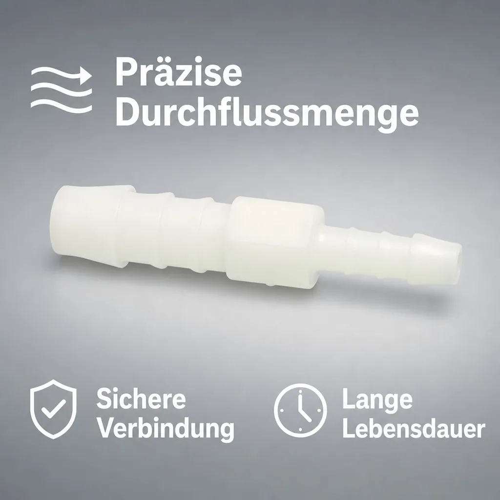 Schlauchverbinder, Kunststoff, reduziert, 8 mm x 4 mm