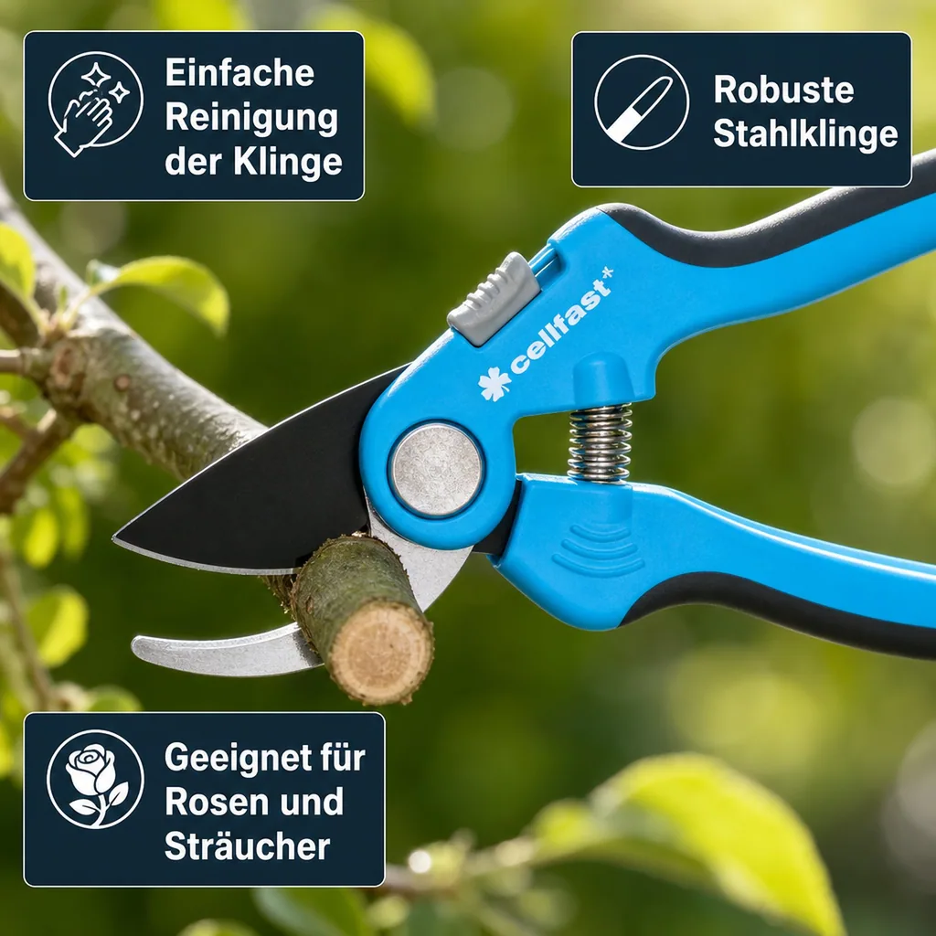 Gartenschere, Bypass, ERGO, Einhand, Rosenschere
