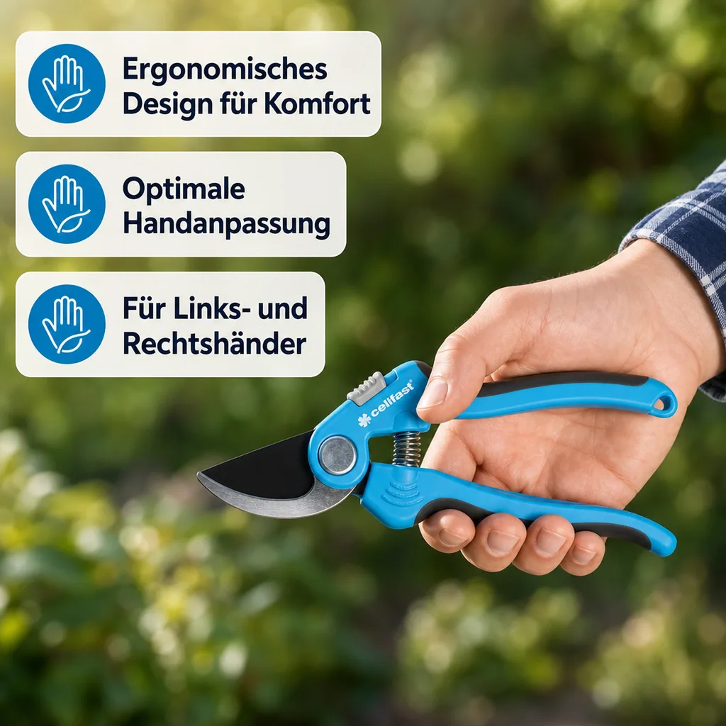 Gartenschere, Bypass, ERGO, Einhand, Rosenschere