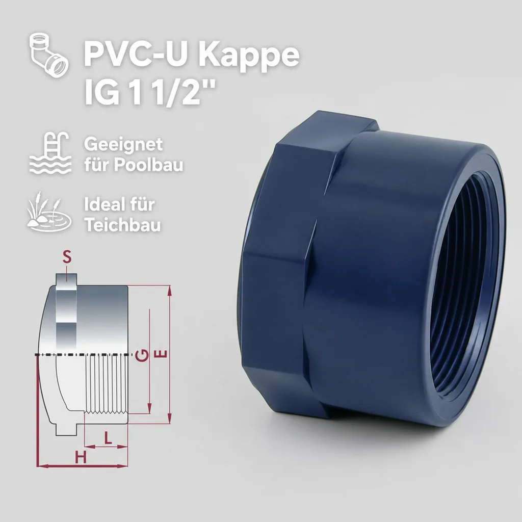 PVC - U Kappe IG 1 1/2" PN10