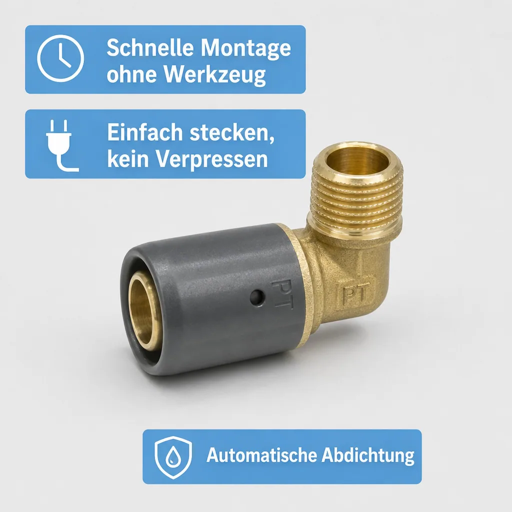 Steckfitting Winkel 20 x 2 auf 1/2" AG