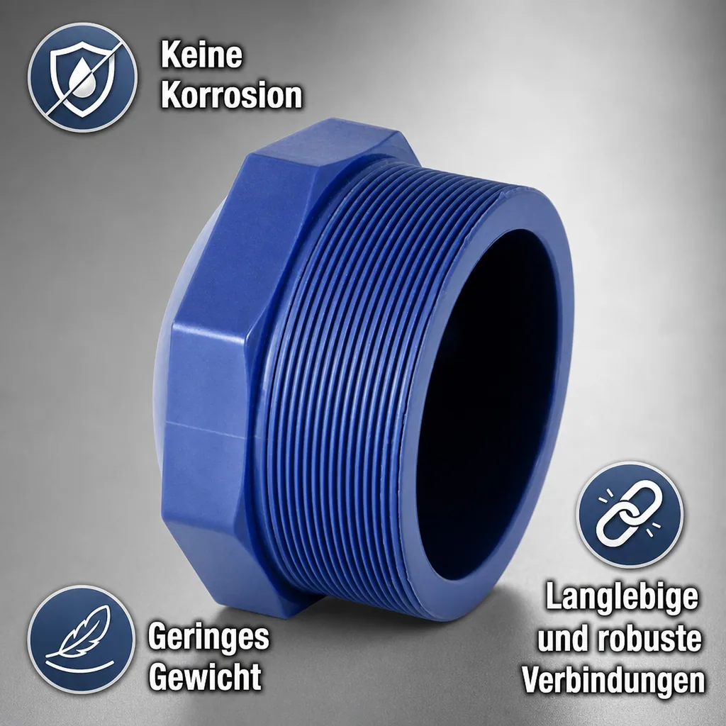PVC - U Stopfen AG 1 1/2" PN10
