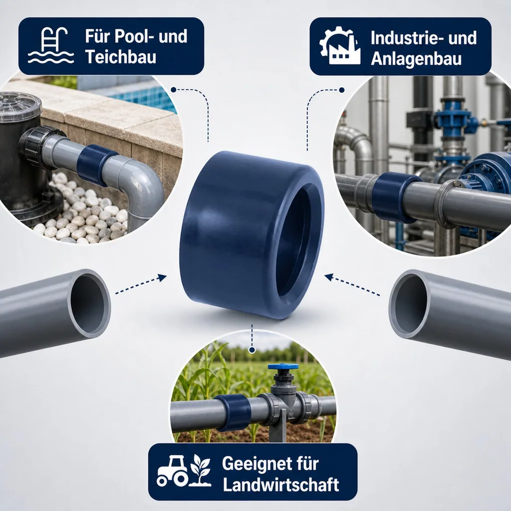 PVC - U Reduktion kurz 63 mm x 40 mm PN16