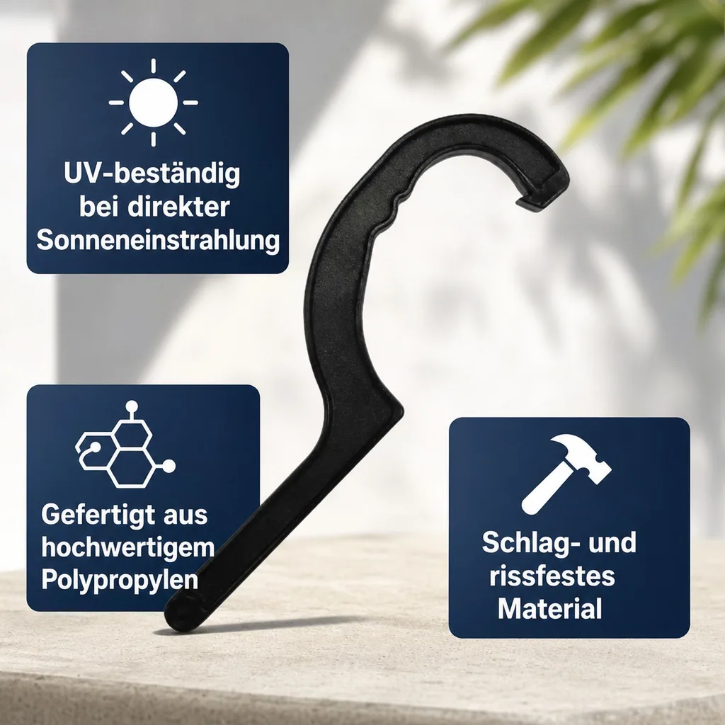 Klemmfitting, PE Rohr Verschraubung, Montageschlüssel 16-40
