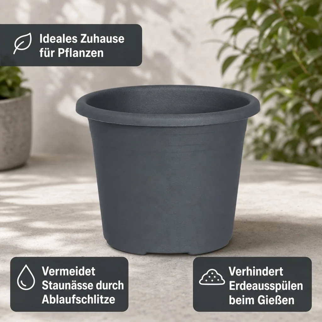 Blumentopf CYLINDRO Ø 12 cm, anthrazit