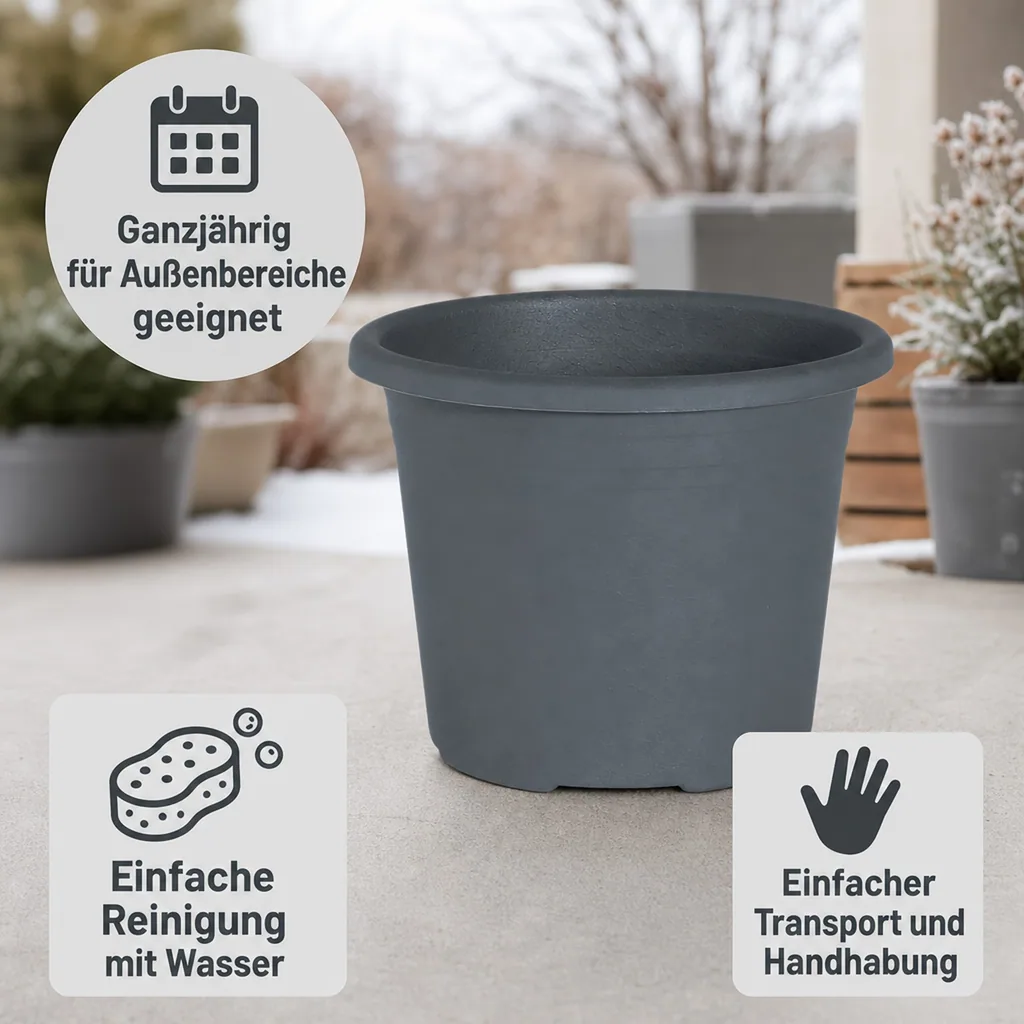 Blumentopf CYLINDRO Ø 12 cm, anthrazit