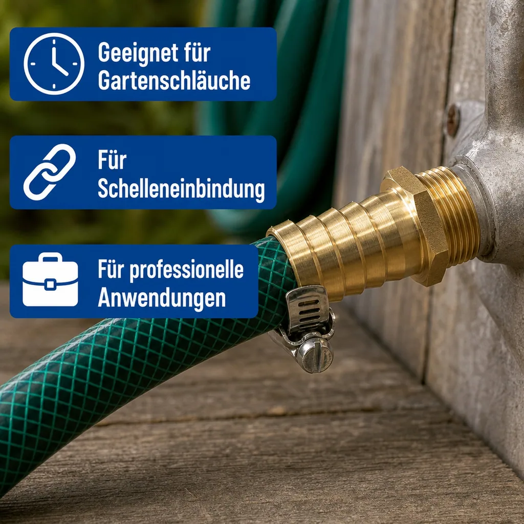 Schlauchstutzen Messing 1 1/4" AG - 25 mm