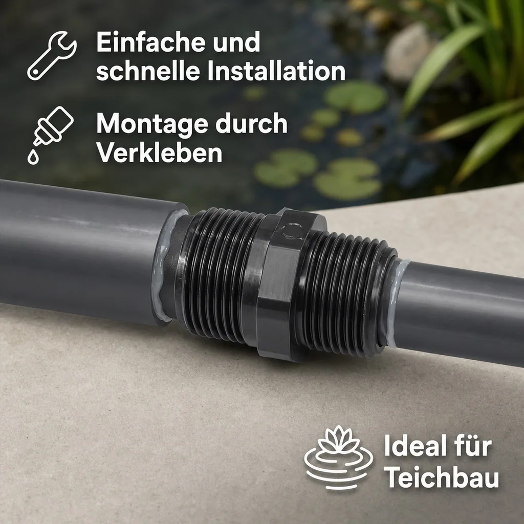 PVC Fittinge, Reduzier Doppelnippel, PVC-U Doppelnippel reduziert AG 1 1/4" x 1"