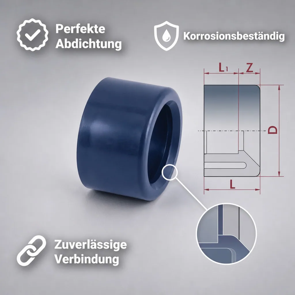PVC Reduktion, 50 x 25 mm, PN16, PVC Fittings, Rohrreduzierung