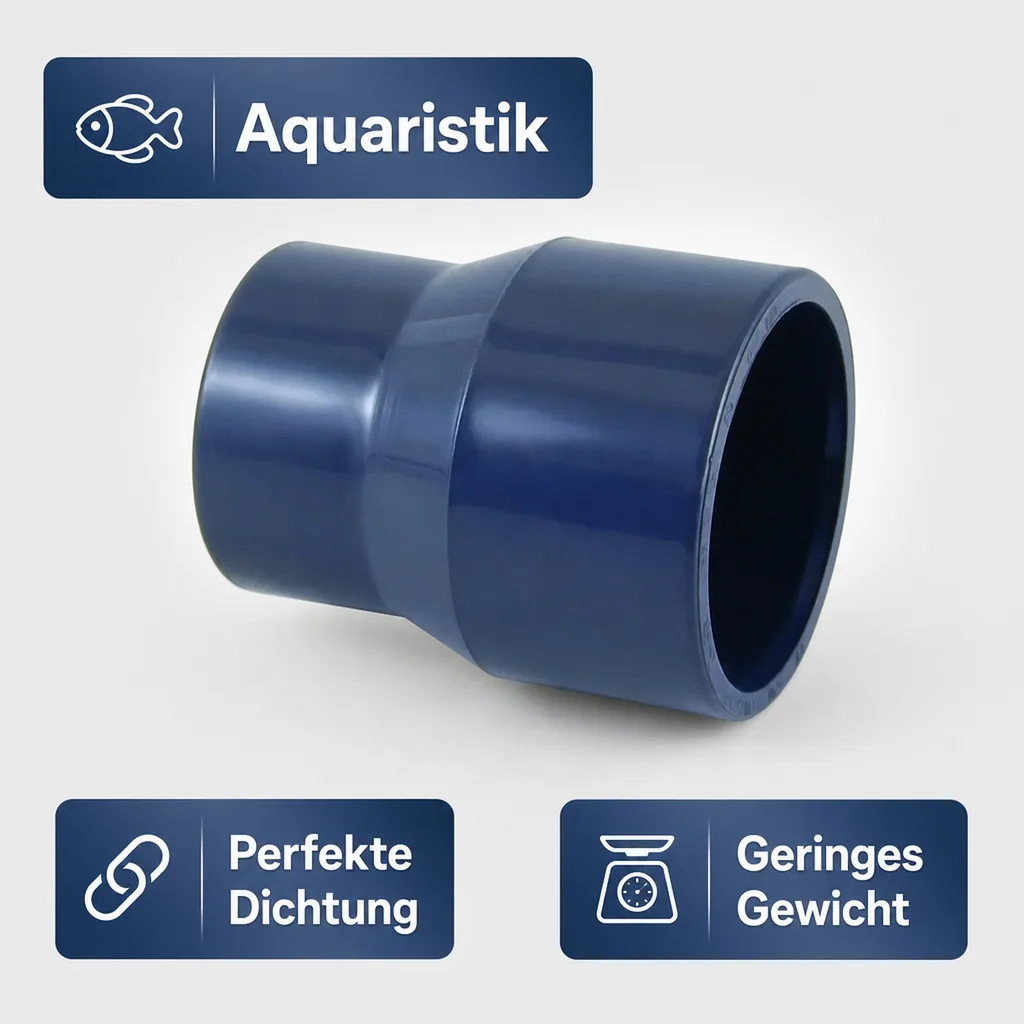 PVC - U Reduktion lang 50-40mm x 25 mm PN16