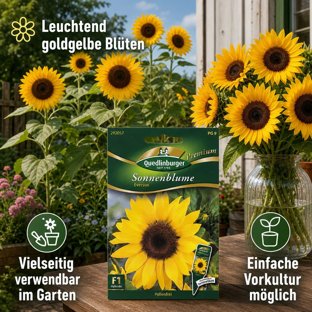 Sonnenblumen, Eversun, pollenfrei, einjährig, Vasenschnitt