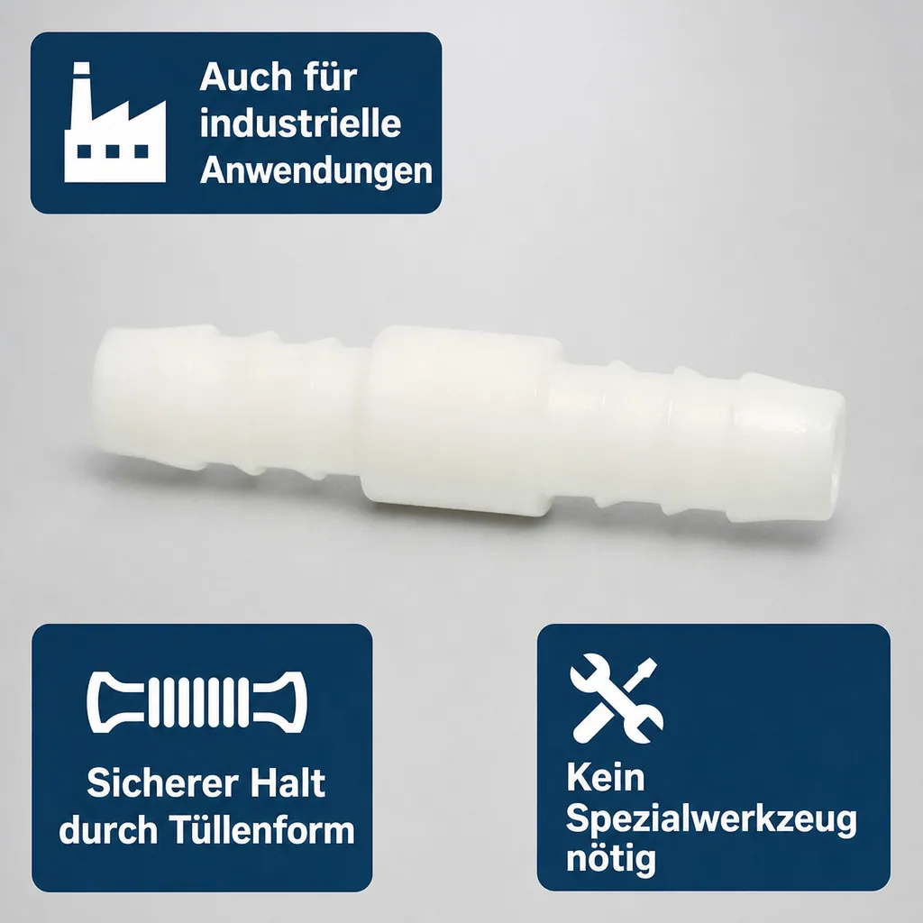 Schlauchverbinder 10mm, Kunststoff Tülle, Schlauchverbindung