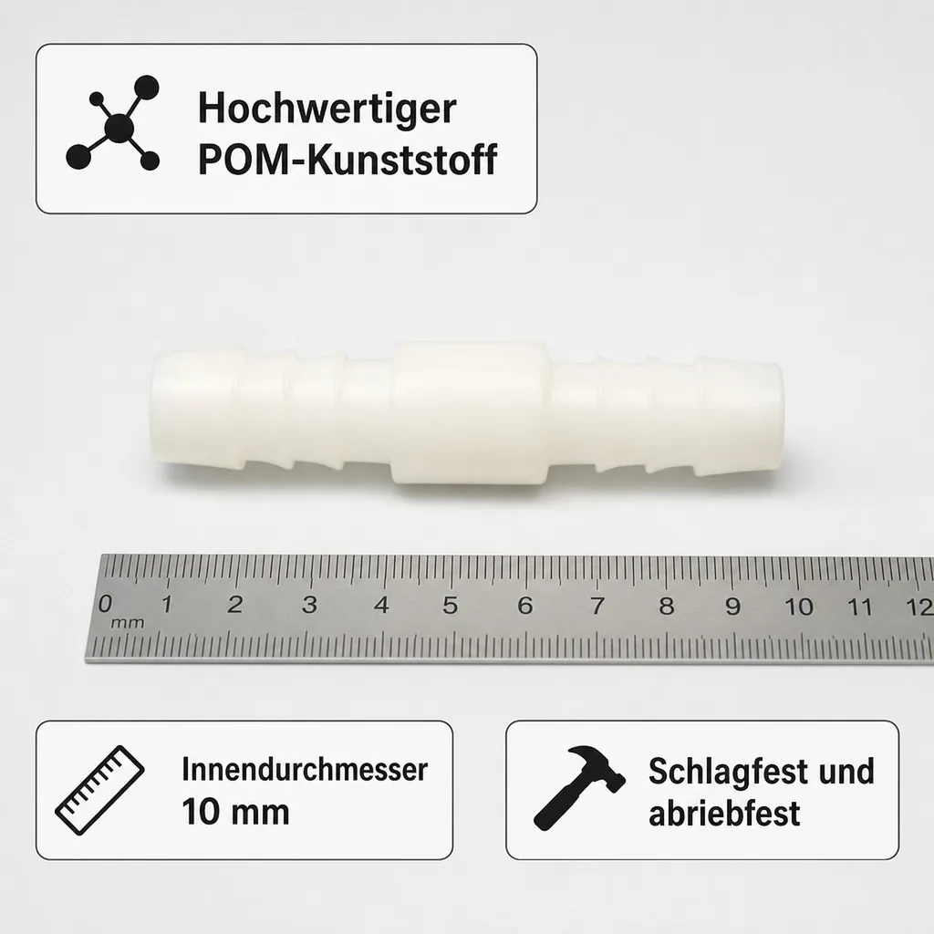 Schlauchverbinder 10mm, Kunststoff Tülle, Schlauchverbindung