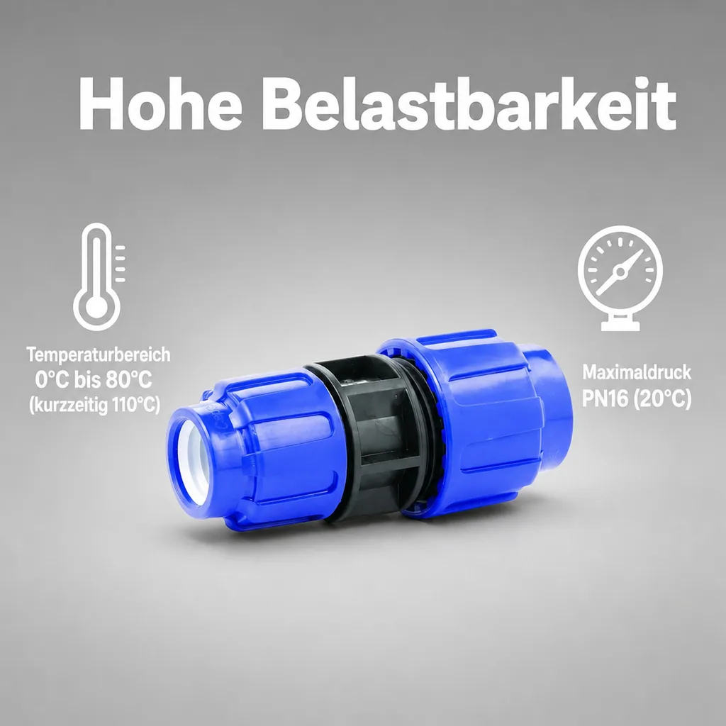 PP PE Rohr Verschraubung Kupplung reduziert 20 x 16