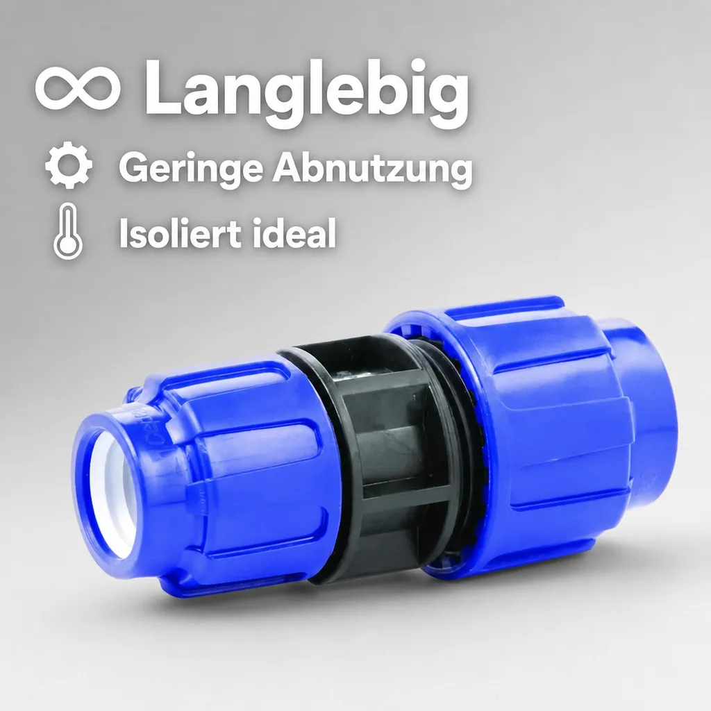 PP PE Rohr Verschraubung Kupplung reduziert 20 x 16