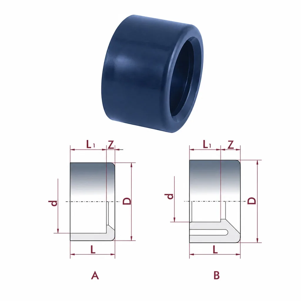 PVC Reduktion kurz 50x32 mm, PN16, PVC-U Fitting, Reduzierstück
