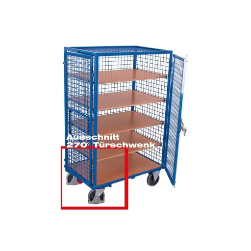 Etagenwagen abschließbar, 5 Böden, Schwerlastwagen, 500 kg Traglast