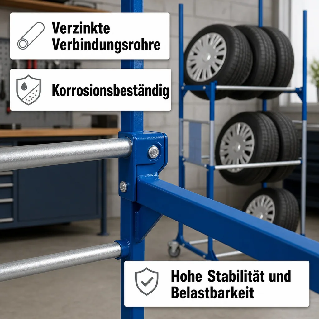 Reifenregal, Zusatzetage, Reifenwagen, 150 kg Traglast