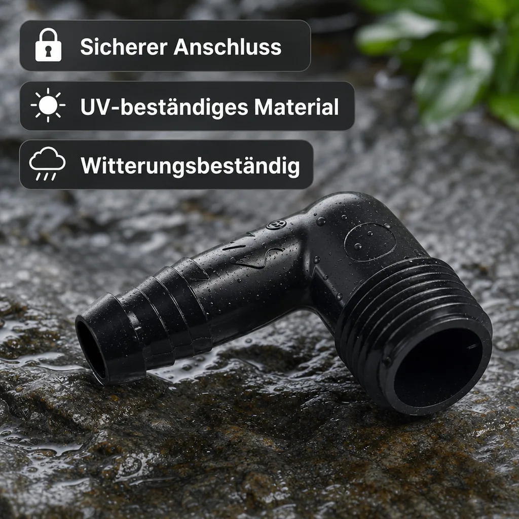 Gartenschlauch Winkel, 1/2 Zoll, Bewässerung Anschluss, 90 Grad