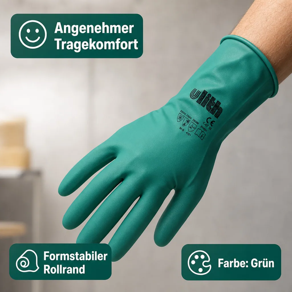 Industriehandschuhe Nitril-Kautschuk Gr. M/8 grün