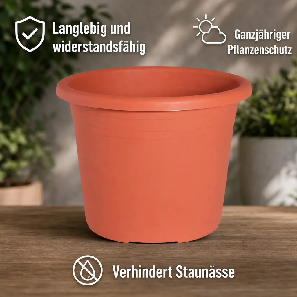 Blumentopf CYLINDRO ca. Ø 25 cm / 5,5 Liter - terracotta