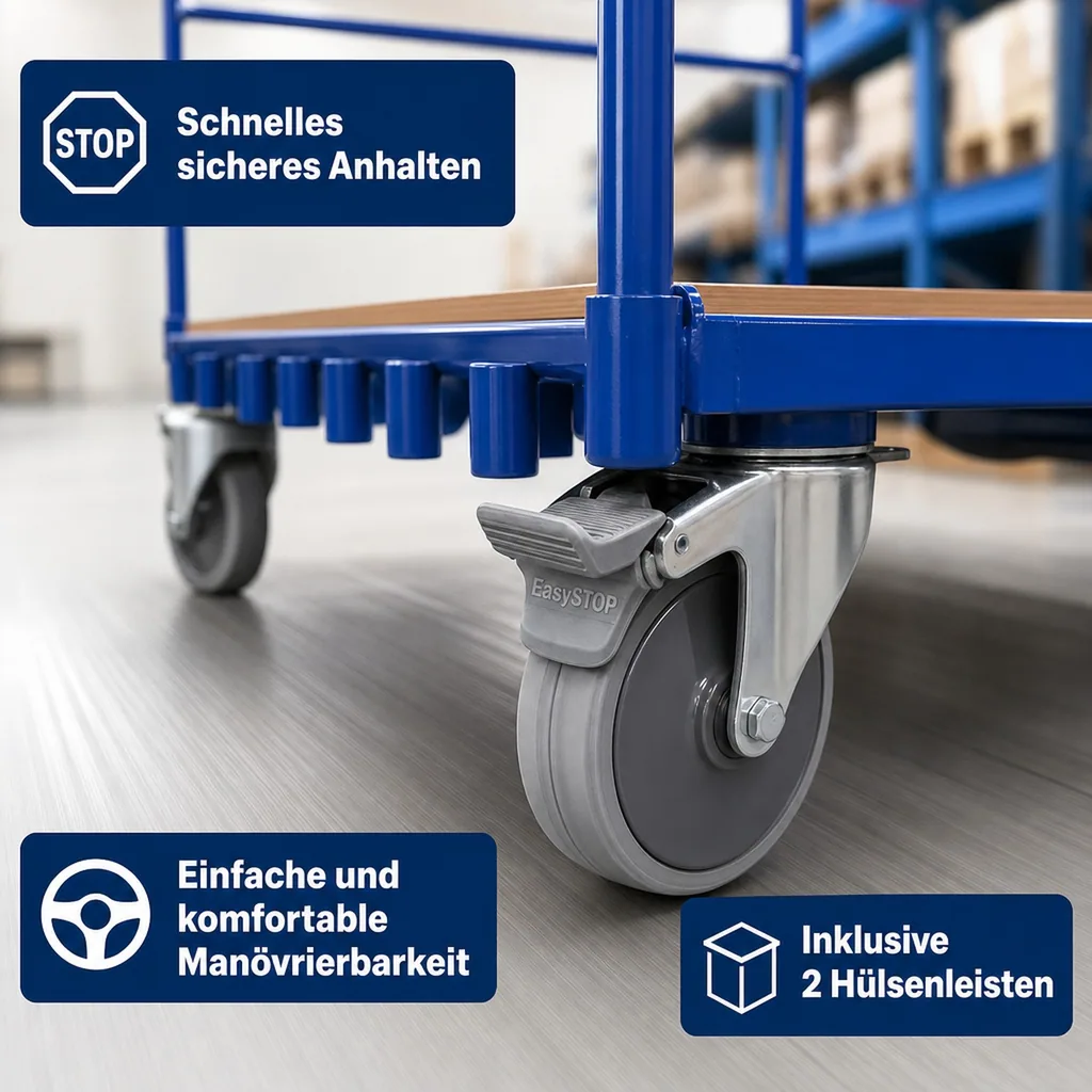 Rohrbügelwagen 500 kg Traglast, EasySTOP, Transportwagen