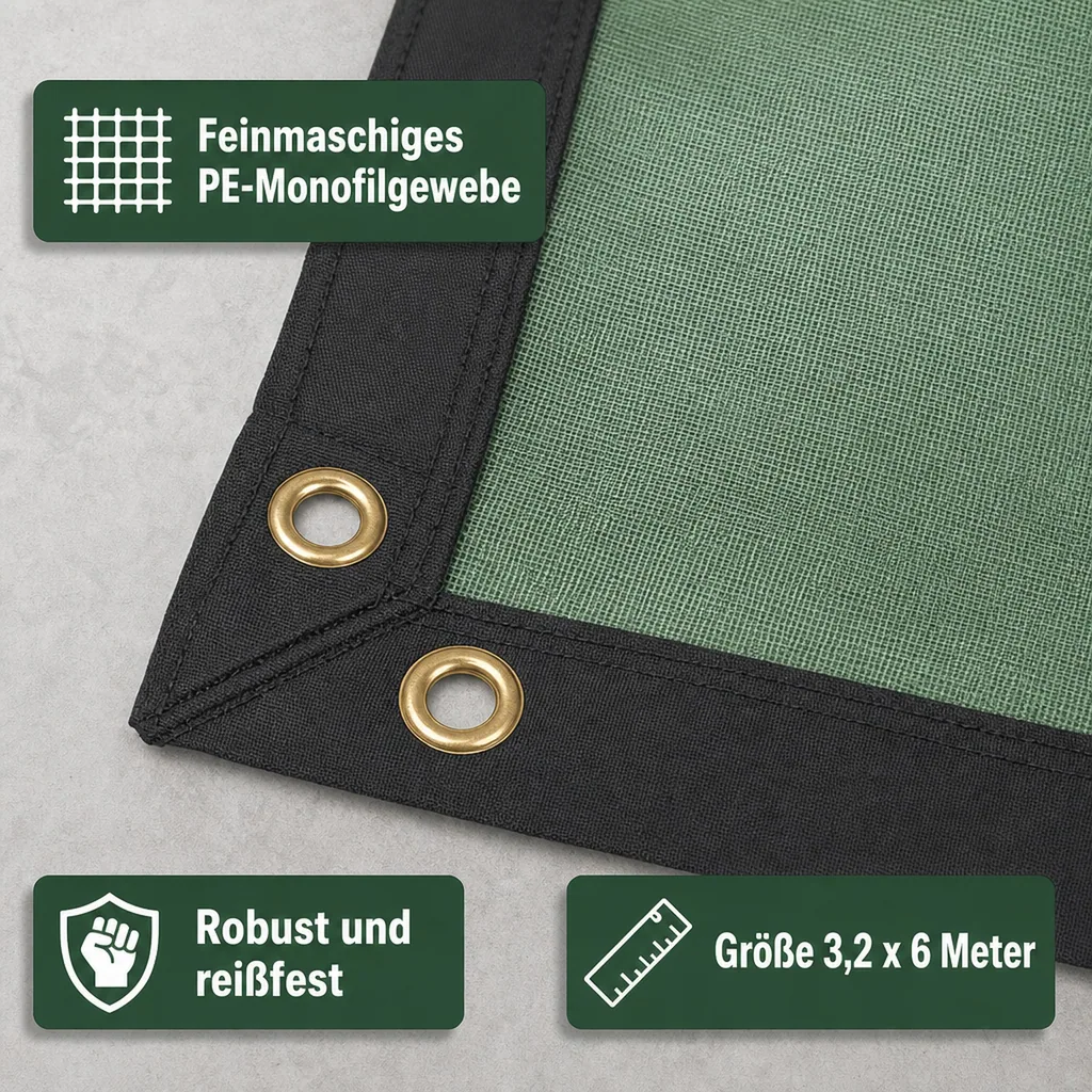 Anhängernetz, Containernetz, Abdecknetz, 3,2 x 6 m (19,2m²), PE-Monofilgewebe