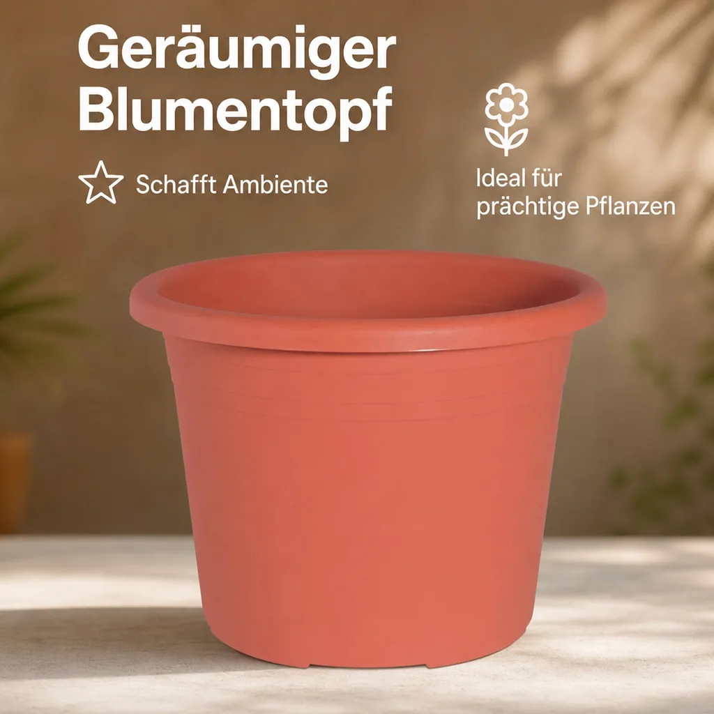 Blumentopf CYLINDRO ca. Ø 45 cm, 30 Liter, terracotta