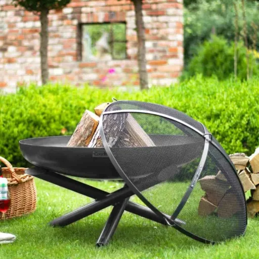 Feuerschale 60 cm Stahl, Feuerstelle Garten