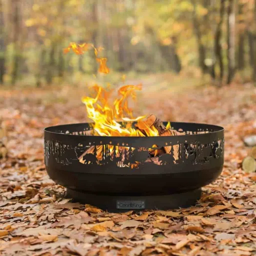 Feuerschale 80 cm, Gartenfeuerschale Stahl, Forest Design